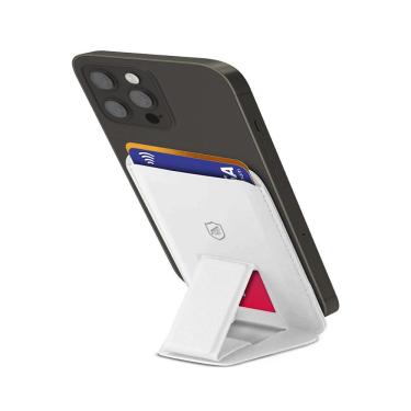 Imagem de Carteira Magsafe com Kickstand - Porta Cartão Magnético - Branca - Gshield