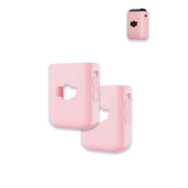 Imagem de Capa para microfone sem fio DJI Mic 2 RX com cancelamento de ruído inteligente, protetor de silicone macio WUNIAK portátil, resistente a arranhões, com cordão, 2 unidades rosa.