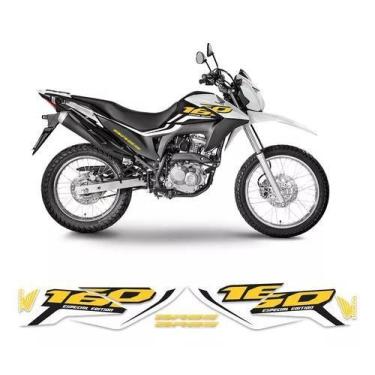 Imagem de Kit Adesivos Carenagem Honda Nxr 160 Bros Amarelo Branco - Resitank