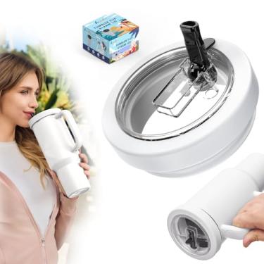 Imagem de Tampa trumbler de 1,134 g com Stanley, tampas de substituição à prova de vazamento, tampas de canudo flip para Stanley, tampas de palha sem derramamento para copos, acessórios de copo com conjunto de