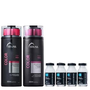 Imagem de Truss Color Kit Shampoo Condicionador e Shock Repair 4x17ml