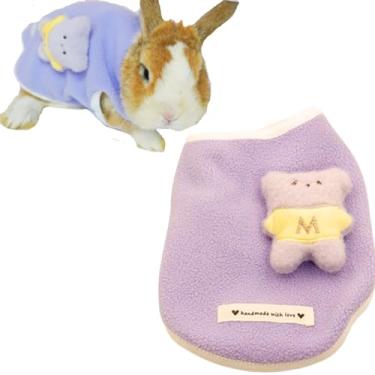 Imagem de Roupa de inverno quente de lã, coelhinho, coelhinho, animal pequeno, porquinho-da-índia, chinchila, para hamster, furão, rato, porquinho-da-índia, gato, gatinho (roxo, PP)