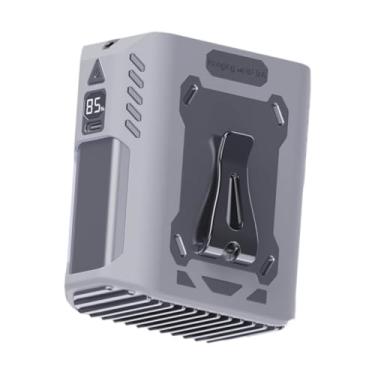 Imagem de Bothyi Fan do ventilador de cintura portátil pendurou ventilador de baixo ruído ventilador de resfriamento pessoal 5 velocidades para mochila escalada em, Cinza