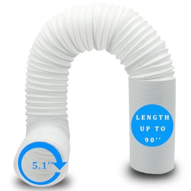 Imagem de SunDiao Mangueira de ar condicionado portátil, mangueira de exaustão portátil com diâmetro de 5,1 polegadas, rosca no sentido horário, comprimento de 224 cm