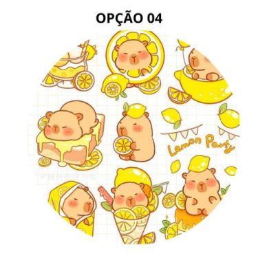 Imagem de Mouse Pad Capivara Redondo 19cm Borracha Antiderrapante - LARANJA E MI