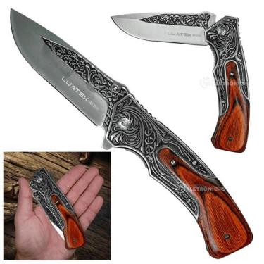 Imagem de Canivete Estilo e Funcionalidade com Aço Inoxidável e Cabo de Madeira 