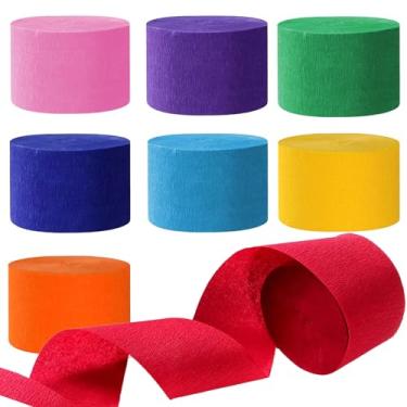 Imagem de We Moment Serpentinas De Papel Crepom, 8 Rolos, 656 Pés, Serpentina Festa Em Cores Sortidas Com Arco-Íris, 82 Pés Por Rolo Para Cenário Aniversário, Chá Bebê, Decoração Casamento
