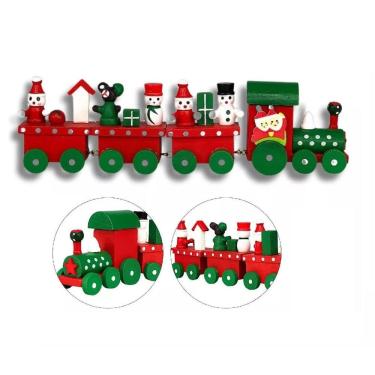 Imagem de Enfeite De Natal Trem Em Madeira Decoração Festas Natalina
