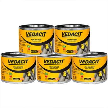 Imagem de Kits Manta Asfáltica Adesivo Aluminio Vedacit Tapa Goteira, 10cm x 10m