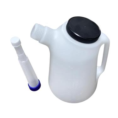 Imagem de JicSuXi 5L de medição de óleo de medição de petróleo Distribuidor de óleo automotivo à prova de poeira com escala portátil Garage Durability Motor Jug com
