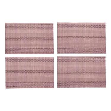 Imagem de Jogo Americano Bambu Unicolor Jolitex Sousplast 4Pçs 30x44cm, ROSA