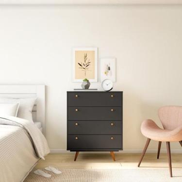 Imagem de Cômoda Iúna 4 GV Preta - Mobly