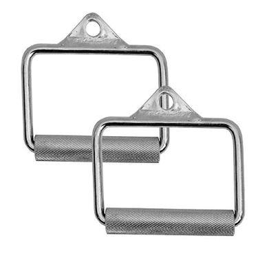 Imagem de FITNESS MANIAC Cabo estribo de aço resistente de metal prata com alça D para academia para casa, acessórios de cabo crossover, barra de máquina, treino