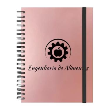 Imagem de Caderno Universitário Plus 12 Matérias Profissões Engenharia de Alimentos (Rosê Gold)