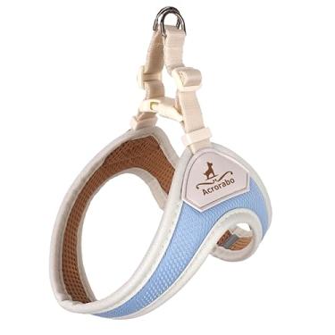 Imagem de Acrorabo Peitoral esportivo pastel, sem puxar, malha respirável, fivela fácil de um clique, ajuste ajustável, anéis duplos em D, caminhada confortável, arnês de treinamento para animais de estimação