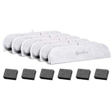 Imagem de DownyPaws 6 pacotes de filtros de substituição para fonte de água de gato operada por bateria sem fio DPWFP6, conjunto de filtros de substituição de 3 meses