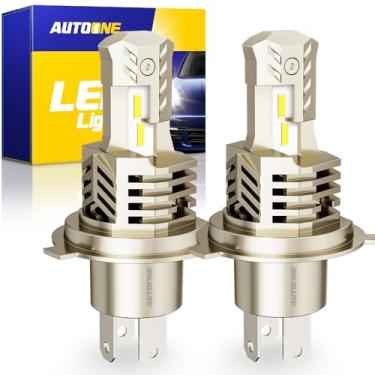 Imagem de AUTOONE 9003 Lâmpadas LED Hi/Lo 6000K Branco 40000LM com Ventilador de Refrigeração, Substituição de Halogênio H4/HB2, IP68, Pacote com 2