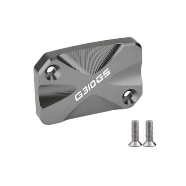 Imagem de Acc-Creativity Tampa do reservatório de fluido de freio dianteiro de alumínio para motocicleta, tampa do reservatório do cilindro mestre compatível com BMW G310GS G310R 2017-2018 (G310GS, titânio)