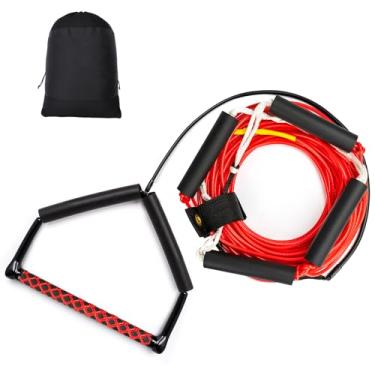 Imagem de ASVAEVAS 75FT Wakeboard Rope and Handle, No Stretch Dyneema Wakeboard Tow Rope, 4 Sections Floating Water Ski Ropes for Wakeboarding, Waterskiing, Kneeboarding and Wakesurfing