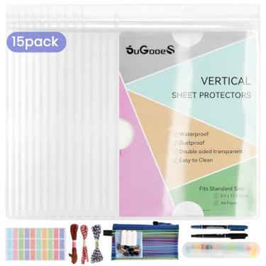 Imagem de 6uGooes 15 peças de protetores de lençol com zíper resseláveis à prova d'água de 21,6 cm x 28 cm, capas de plástico transparente para fotos, para documentos, foto, certidão de nascimento, exibição de