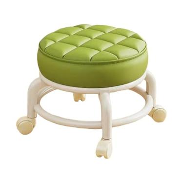 Imagem de Fenteer Banco baixo com rodinhas e rodinhas, cadeira giratória 360 graus para cozinha, esportes, garagem e loja