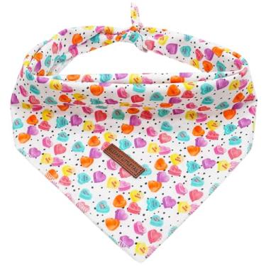 Imagem de Elegant little tail Bandana para cães, Dia dos Namorados, 1 peça, lavável, cachecol feminino ou masculino, lenço quadrado para cães, lenço ajustável para cães médios e grandes