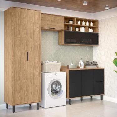 Imagem de Lavanderia Modulada com 2 Aéreos, 1 Balcão e 1 Armário Multiuso Toscan