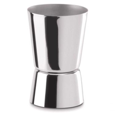 Imagem de Copo Shot Dosador Duplo 50 E 25 Ml De Aço Inox Ideal Para Preparar Drinks Receitas Shot Coquetel Bar