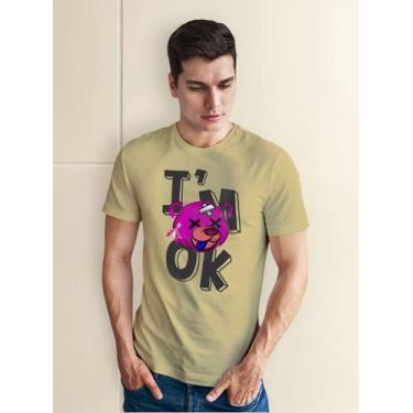 Imagem de Camiseta Masculina Manga Curta Em Algodão Im Ok - mistermah, Bege, G