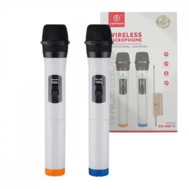 Imagem de KIT 02 Microfones Profissional Sem Fio Wireless Kapbom KA-M87D, Preto