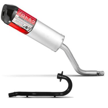 Imagem de Escape Ponteira V-Pro Pro Tork + Curva Nx 200, ALUMÍNIO, Único