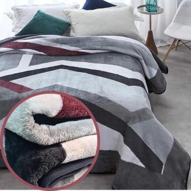 Imagem de Cobertor Jolitex Ternille Kyör plus casal cor cinza com design amalfi