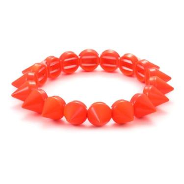 Imagem de Xanight Pulseira elástica pontiaguda, punho estilo punk arco-íris neon, 15 cm, liga metálica, Medium, Zinco, Sem Pedra Preciosa