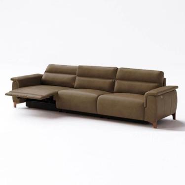 Imagem de Sofá Los Angeles Reclinável Elétrico 3,20m em Couro Nozes - Home Mobil