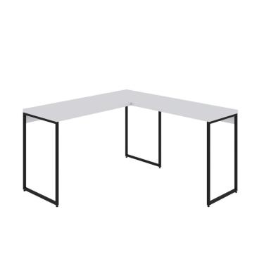 Imagem de Mesa Em L Dynamica Office 135x140x75cm Branco Chess - Est.preta Branco Chess - Est.preta