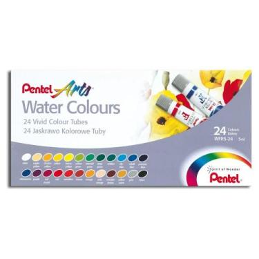 Imagem de Aquarela em Tubo Pentel Water Colours 5ml 24 Cores WFRS-24