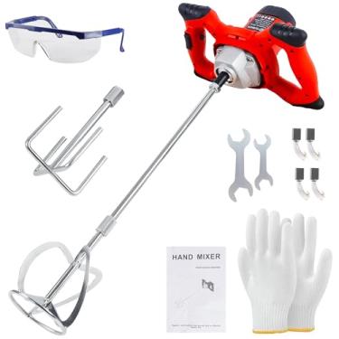 Imagem de YSJWAER Misturador de concreto elétrico de cimento - Misturador de lama portátil de 2300 W, 6 velocidades ajustáveis para misturar argamassa de cimento, tinta de gesso, forragem