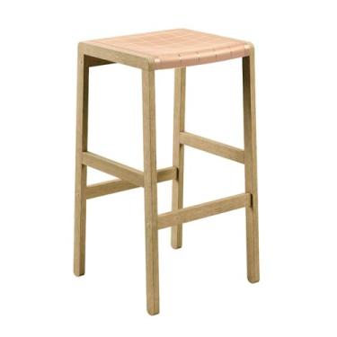 Imagem de Banqueta Alta Tramontina Potenza Camurça 75 cm Madeira Tauari Natural