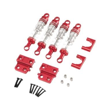 Imagem de Colaxi Conjunto de amortecedores de carro RC 1/12, kits atualizados, componentes de metal, acessórios, suporte de amortecedor para caminhão modelo MN82 82S, Vermelho