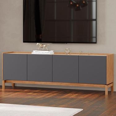 Imagem de Rack TV 50 Polegadas 180cm 2 Portas 2 Gavetas Soleil Tauari Grafite F07 - Mpozenato