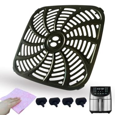 Imagem de Rhsaae Bandeja de fritadeira a ar de 8 litros para fritadeiras a ar Gourmia GAF856, frigideira a ar atualizada, grelha, bandeja de placa crocante, prateleira de inserção, grade de grelha para