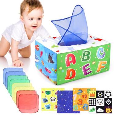 Imagem de Caixa de lenços para bebês Sensory Toy DINORUN Magic de 6 a 12 meses c