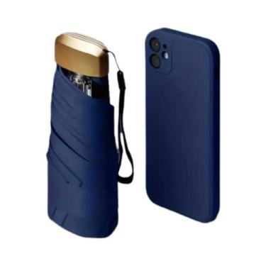 Imagem de Mini Guarda-Chuva Dobrável com Proteção UV - Ultraleve e Compacto, Azu