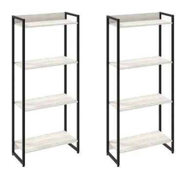 Imagem de Kit 2 Estantes Multiuso Escritório Industrial 4 Prateleiras Areta 145x