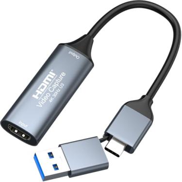 Imagem de AMZHRLY Placa de captura de vídeo 4K HDMI para USB 3.0 tipo C 1080p 60FPS Cam Link Capture Dispositivo de gravação de tela para streaming, jogos, videoconferência, ensino, transmissão ao vivo