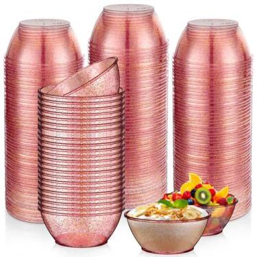 Imagem de Taças de plástico descartáveis Yungyan, pacote 200, 180 ml, ouro rosa