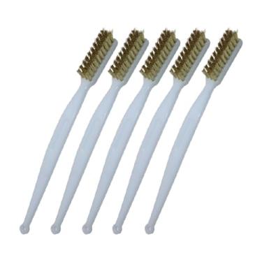 Imagem de KiBcsLic Conjunto de 5 Escovas de Limpeza de Arame, Limpador Multiuso, Ferramenta Removedora de Ferrugem, Limpeza para Cozinha, Mecânicos, Amadores E, Ouro, Tamanho real