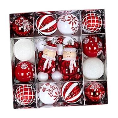 Imagem de IEUDNS 44x Bolas de Natal Enfeites de Natal Enfeites de Natal DIY Enfeites Pendurados Bolas para Quintal Festa de Noivado Casamento Interior Casa, Boneco de neve vermelho e branco