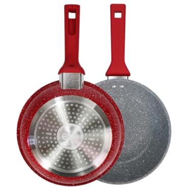 Imagem de Conjunto Frigideiras Euro Colorstone Indução 20cm e 26cm Antiaderente Tripla Camada + Espátula