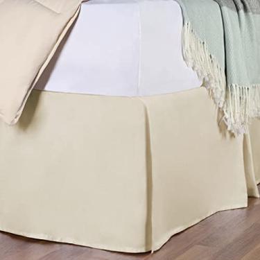Imagem de SUPERIOR Saia para cama de solteiro de 38 cm de caimento, 300 fios, macio, de fibra longa, com babados, marfim